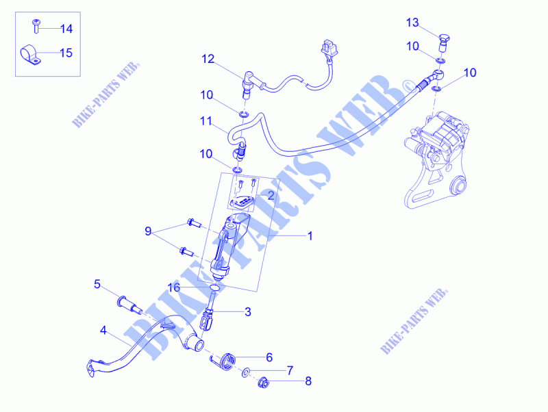 Hinterradbremspumpe für Aprilia RX 50 Factory E4 2018