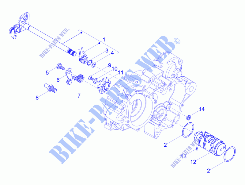 Schaltgetriebe / Schaltgabel / Desmodrom. für Aprilia RX 50 Factory E4 2018