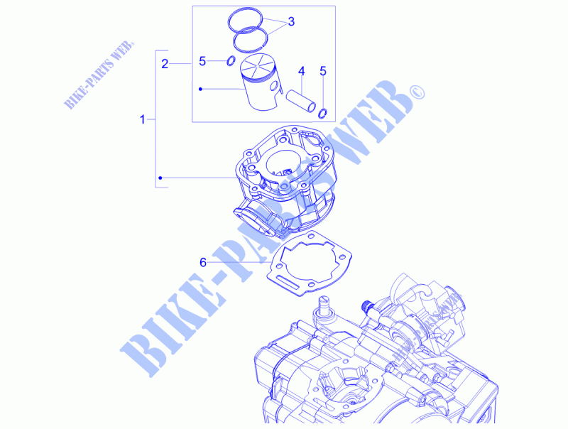 Zylinder   Kolben für Aprilia RX 50 Factory E4 2018
