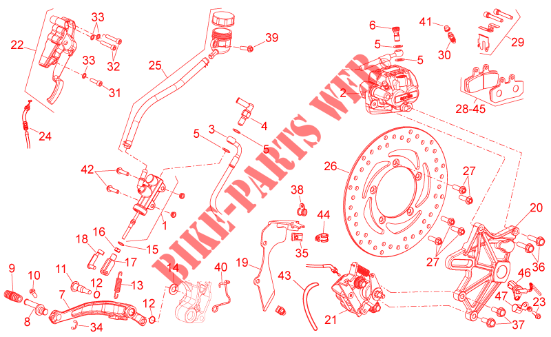 Bremsanlage   Hinten für Aprilia NA Mana GT 2014
