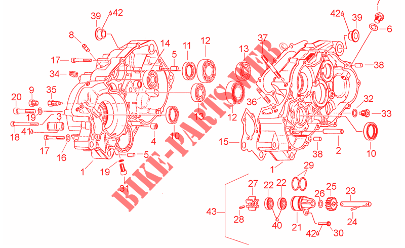 Kurbelwellengehäuse für Aprilia RS 125 (engine 123cc) 1997