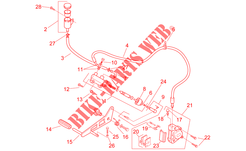 Hinterradbremspumpe für Aprilia RS 250 2000