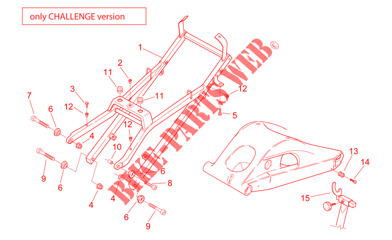 Sattelstütze/Schwinge Challenge Fassung für Aprilia RS 250 2000