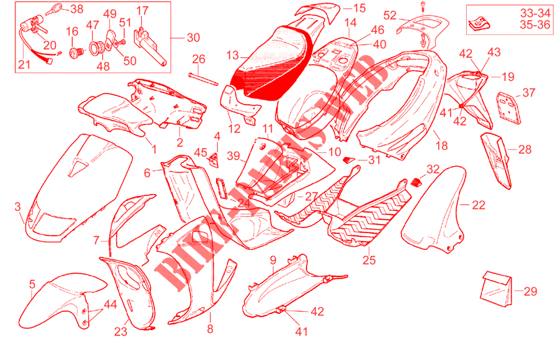 Aufbau für Aprilia SR AIR (Horizontal cylinder) 1995