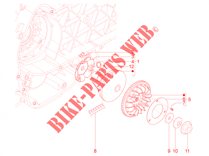 Antriebsriemenscheibe für Aprilia SR Motard 4T E3 2013