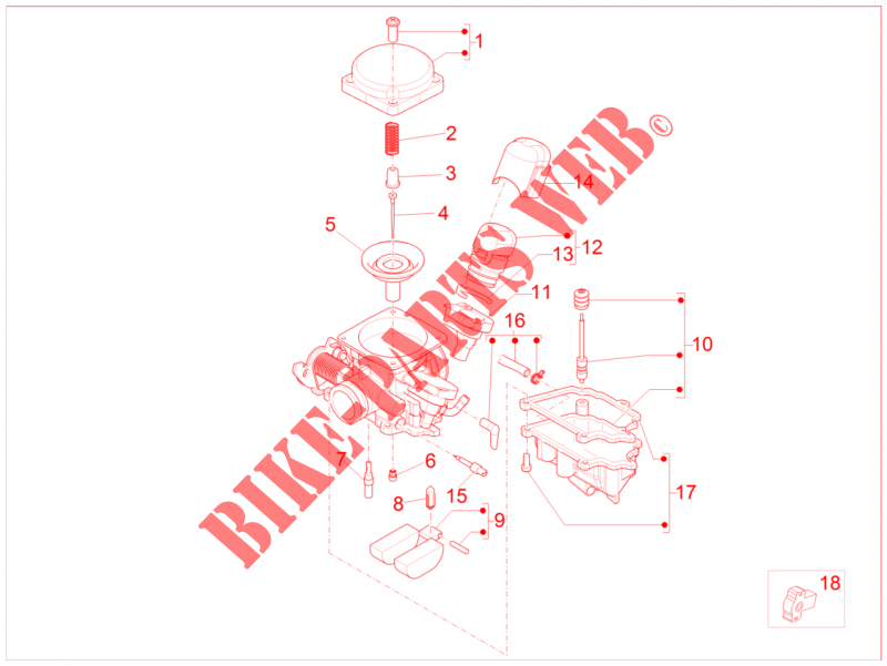 Vergaserkomponenten für Aprilia SR Motard 4T E3 2014