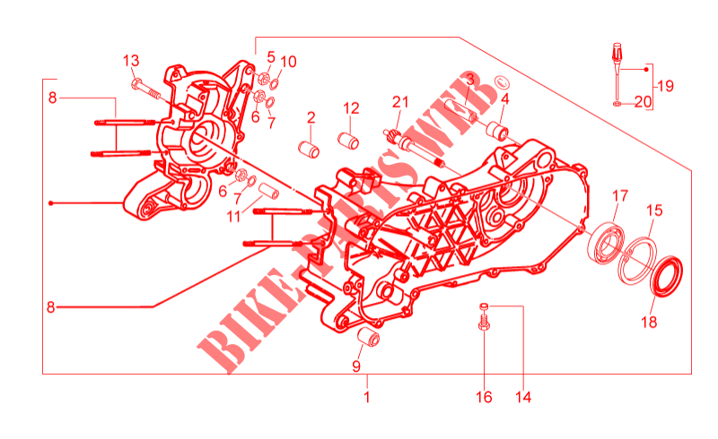 Kurbelwellengehäuse für Aprilia SR Motard 2T E3 2013