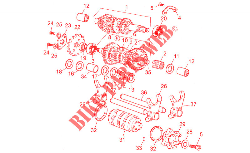 Schaltgetriebe für Aprilia RX 2014